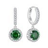 Starchenie Huggie Hoop Earrings 925 Sterling Silver Birthstones Dangel Drop Earrings Emerald May Jewelry Gift for Women