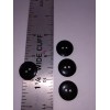 12 VINTAGE 2 HOLE BUTTONS 3/4 inch SMOOTH ROUND BLACK