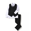 YuanLu 4 Piece Boys' Formal Suit Set with Black Vest
