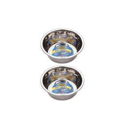 Munch & Crunch 2 X Stainless Steel 21cm Dog Bowl for Small Medium & Large Dogs, Pets Feeder Bowl and Water Bowl Perfect For Any Pets, Cats & Dogs Pack of 2