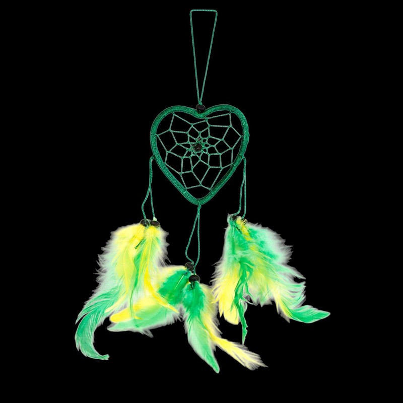 CA 35 cm x 9 cm Dreamcatcher Heart Neon Green