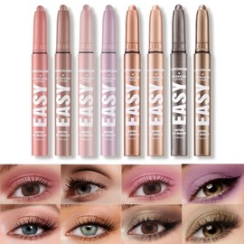 Jolilab Eyeshadow Stick Set, 8 Colors Matte Professional Bright-Colored Contouring and Highlight Eyeshadow Stick, Cream Waterproof Long Lasting High Pigmented Eye Shadow. (8, Set G)