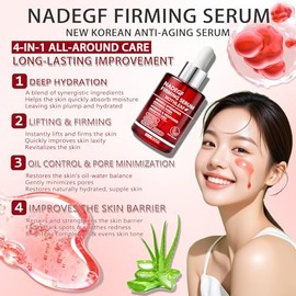 NADEGF - Suero reafirmante – Péptidos hidratantes antienvejecimiento de vitamina C suero tensor para el cuello de la cara, piel suave, reparación de b