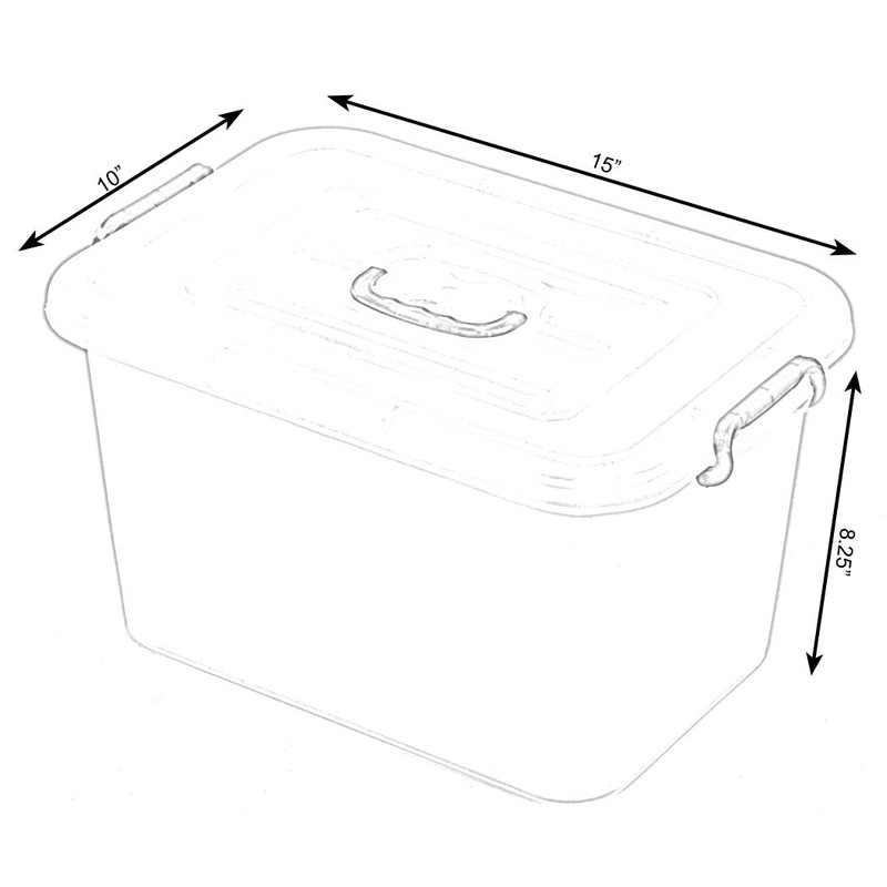Basicwise QI003488 Large Clear Storage Container with Lid and Handles