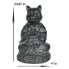 Ancient Meditating Cat on Lotus Levitating Buddha Figurine Zen Statue