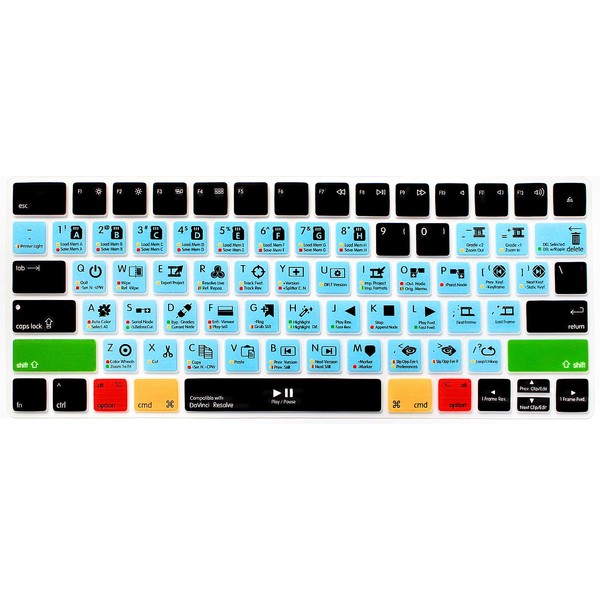 HRH Davinci Resolve Functional Shortcut Hotkey Keyboard Cover Silicone Skin