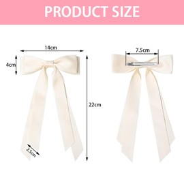 TRKETK 4 Stück Schleife Haare Haarschleife Metallfederband-Haarspangen Langer Schwanz Französisches Band Haarnadeln Schleife Haare für Mädchen Damen Pferdeschwanzhalter Schlichtes Accessoire