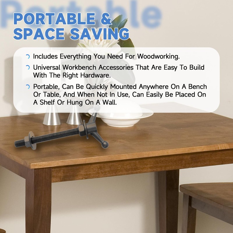 Hardware Kit for Moxon Vise, Bench Vise Screw Kit Includes