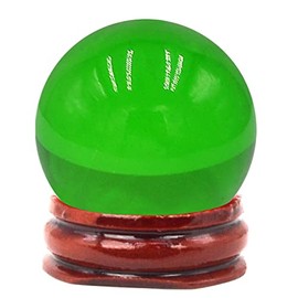 Feng Shui 40MM Multicolor Crystal Ball Asian Rare Natural Magic Beads Healing Sphere Globe Quartz Photography Balls W3815 (Green)