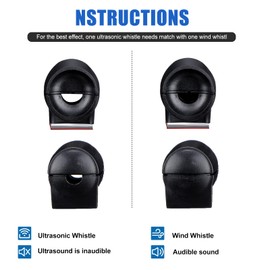 Frienda 10 Pcs Deer Whistles for Vehicles, Car, Deer Horn Avoids Collisions Vehicles Wind Activated Ultrasonic Waterproof Warning for Car Motorcycles Animal Save Alert Trunks(Black,E Style)