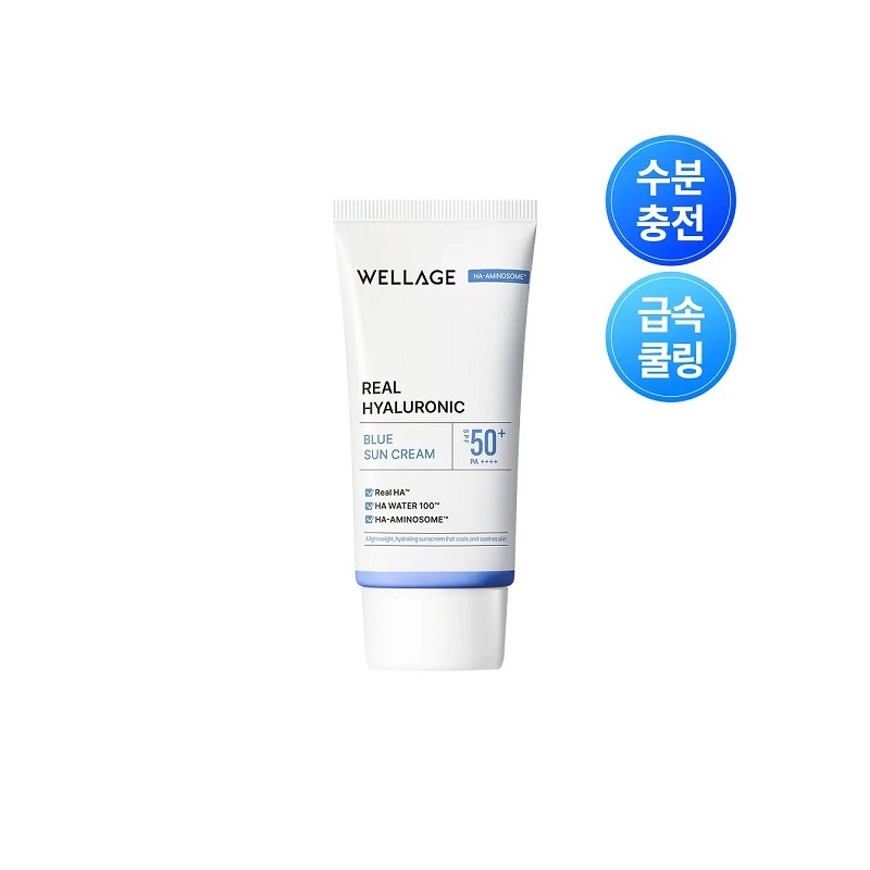 Wellage Real Hyaluronic Blue Sun Cream 50ml / 웰라쥬 리얼