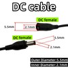 DC Power Extension Cable, 5.5mm x 2.1mm, Security Camera Power