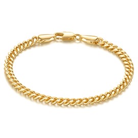 KYAYE Gold Bracelets for Men Cuban Link Chain for Women Dainty Gold Bracelets for Men Cuban Link Bracelet Gifts 6.5/7/7.5/8/8.5in