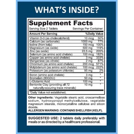 Mega Minerals Supplement by Youfit Nutrition | All 72 Trace Minerals | Premium Formula with Source of Minerals and Immune Health Support | Iron Free | All in One |1000mg Calcium 500mg Magnesium