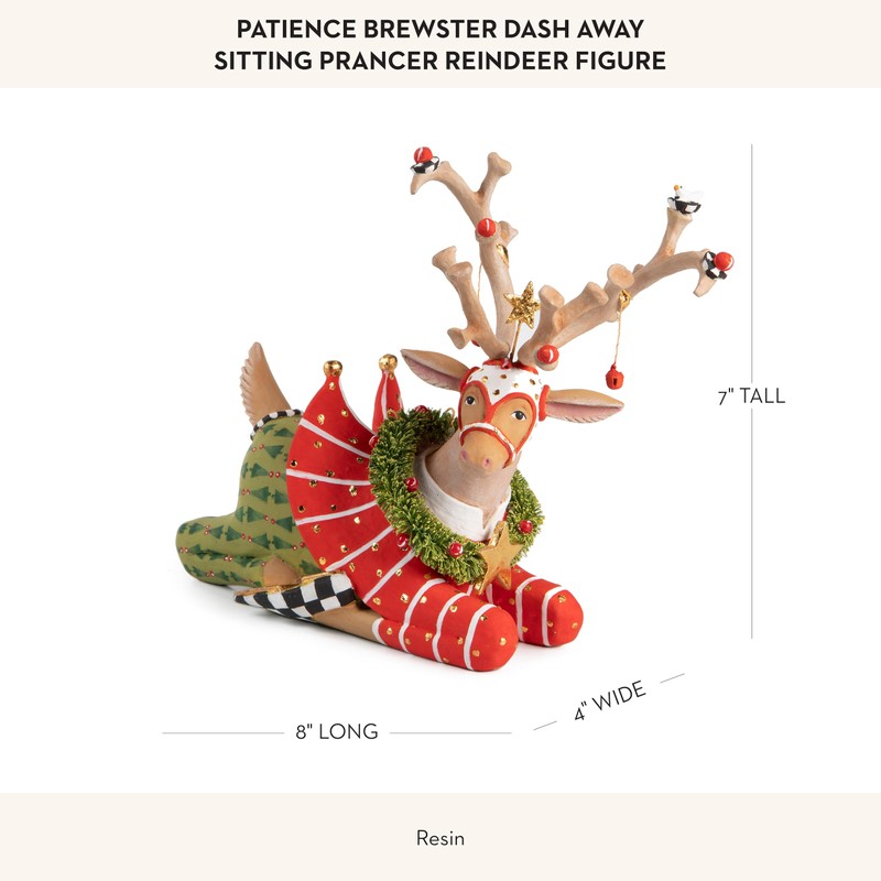MACKENZIE-CHILDS Patience Brewster Dash Away Figurine, Christmas Home Decor, Sitting