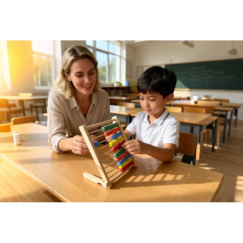 MAGIKON Wooden Counting Number Frame, 10 Rows Abacus for Learning