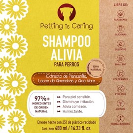 ssd trading llc Petting is Caring Shampoo Natural para Perro y Gato, Fragrancia AvenaManzanillaAlmendra, 480ml                                        