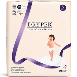 Trial Pack Baby Diapers - DRYPER Size 5 Diapers (28-39 lbs), 19 Count, Hypoallergenic Disposable Diaper, Ultra-Soft & Thin, with Wetness Indicator, Oeko-TEX Standard 100