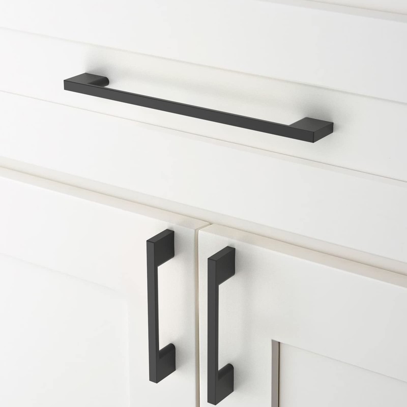 Amerdeco 10 Pack Matte Black Cabinet Pulls 7.5 Inch(192MM) Hole