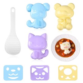 iSuperb Rice Ball Molds Set Sushi Molds Cute Animal Onigiri Mold Rice Shaper Molds Lunch Bento Accessories for DIY Fun Lunch Box Picnic Tool (3 pcs)