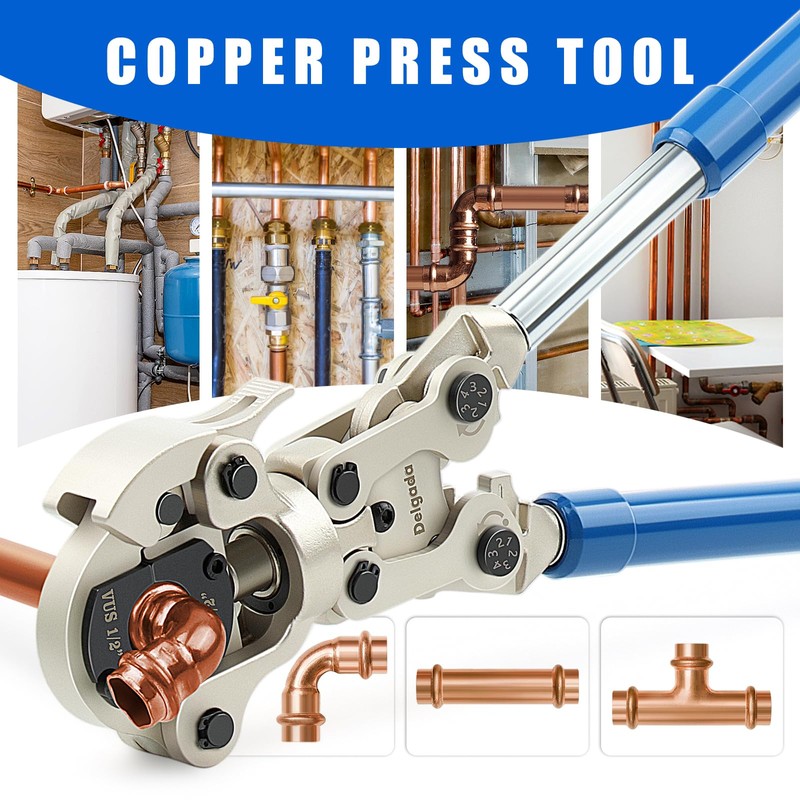 Delgada Copper Pipe Crimping Tool with 1/2" 3/4" and 1"