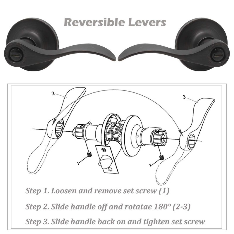 Gobrico 6 Pack Oil Rubbed Bronze Privacy Door Levers for