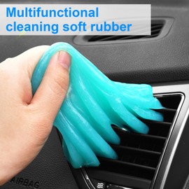 6 Stück Reinigungsgel Auto, Wiederverwendbar Reinigungsgel, Effiziente Staubentfernung Reinigungsknete, für Autoinnenräume, Cockpits, Armaturenbretter, Tastaturen, Drucker und Kameras (Blau + Pink)
