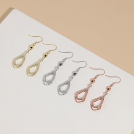 Meissa Silver Earrings for Women Teardrop Dangle Earrings with Cubic Zirconia Hypollergennic Bride's Wedding Long Earrings Birthday Jewellery Gift (Silver)