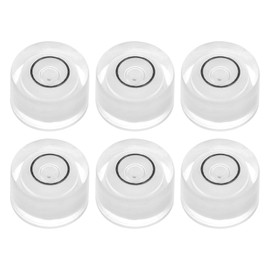 sourcing map 6pcs Round Bubble Level 10x6mm Mini Circular Bullseye Spirit Levels for Leveling Camera Tripod Telescope Workshop Turntable Pictures Frame, White