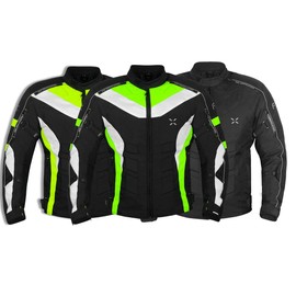 FTX Men's Armored Motorcycle Jacket, Racing Style Riding Gear, Dual Sports Protective Riding Motorcycle Jacket Mens (Small, Black/Green)