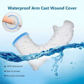 Qinaoco Waterproof Arm Cast Cover for Shower, Adult Long Full Arm Cast Protector for Shower, Shower Sleeve for Arm Cast Bag, Arm Cover for Showering After Surgery Comfortable Watertight Seal