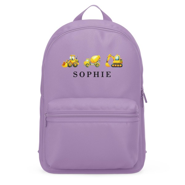 Purple Print House Construction Themed Boys Custom Mini Backpack Kids
