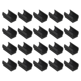 PATIKIL 22mm Rectangle Chair Leg Covers 20pcs Plastic Non-Slip Furniture Leg Protector Cover Floor Glide Tube Cap for Office and Home Black