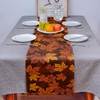 Burlap Linen Table Runner - 120 Inch Long, Maple Autumn
