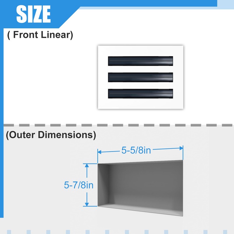 BJADE'S Linear Slot Diffuser,6''x6'' Air Vent Grille,3 Slot HVAC Standard