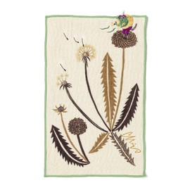 Kusunobashi Crest Weave [moritaMiW] Pocket Handkerchief, Wayside Fujin-san Green [A-68093-86-BG]