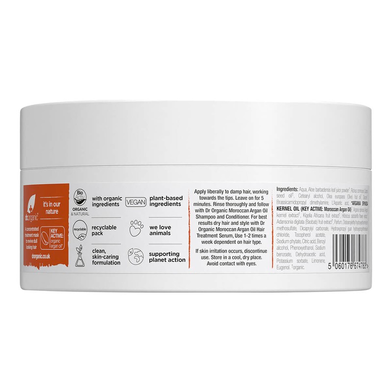 Dr Organic Moroccan Argan Oil Hair Mask, 200ml