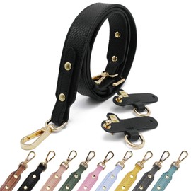 Bag Straps Mini Handbag PU-Leather Belt Shoulder Replacement Purse Straps for Small Crossbody Bags Luggage Colorful Adjustable Punch-Free black gold 2.5cm
