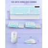 Wireless Keyboard and Mouse Backlit - Typewriter Keyboard with Retro