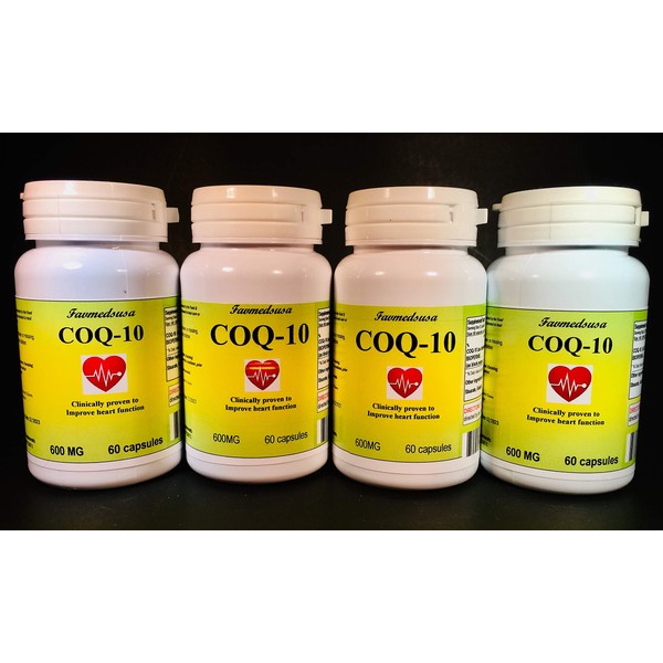CoQ-10 Q-10 coq10 CO Q10 co-Enzyme 600mg - Various Sizes. Made in USA (CoQ-10 Q-10 coq10 CO Q10 co-Enzyme 600mg - 240 (60 x 4) Capsules. Made in USA)