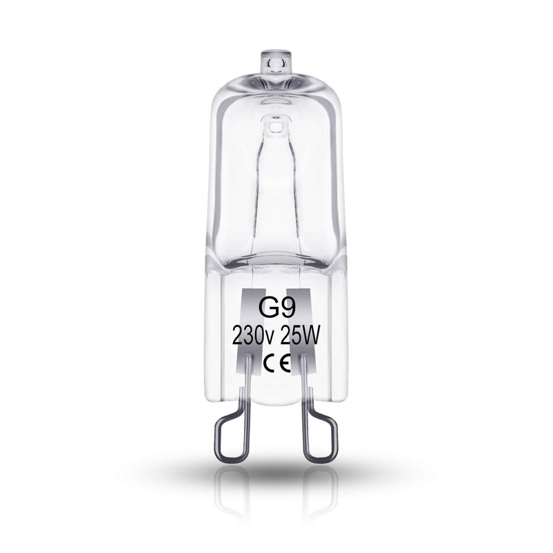 Fulighture G9 Halogen Bulbs, Clear Capsule Halogen Lamps Dimmable, 25W,