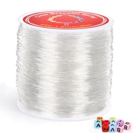Alyvisun Clear 1mm×80m Elastic String for Bracelets, Durable Bracelet String, Bracelet Elastic String Suitable for DIY Jewelry Making, Bracelets, Crafts, Decorations