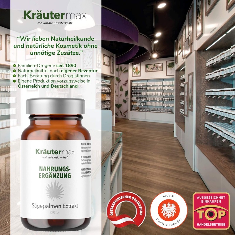 Kräutermax. Exterior Door Handles Saw Palmetto Extract Capsules 1 x