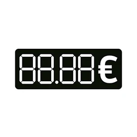 Price Sticker Blank for Labelling Price Tag Euro Menu Board Menu / 60 x 22.5 mm (Black) (100)