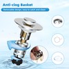 Universal Bathroom Sink Stopper Hair Catcher Upgraded with 2-Layer Detachable