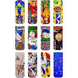 Lumbor37 Separador de Libros, Marcapáginas para Hermosas pinturas, Marcadores Página Magnéticos, Marcadores de Impresión de Arte de Pintura para el Sinfonía, Oficina Papelería Lectura (12P)