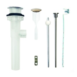 PF WaterWorks PF0324-AB-TR Never Clog Sink/Lavatory ABS ClogFREE Universal Pop-Up Drain Assembly-Easy Remove Magnetic Stopper-Antique Brass (Transparent Body with Overflow)