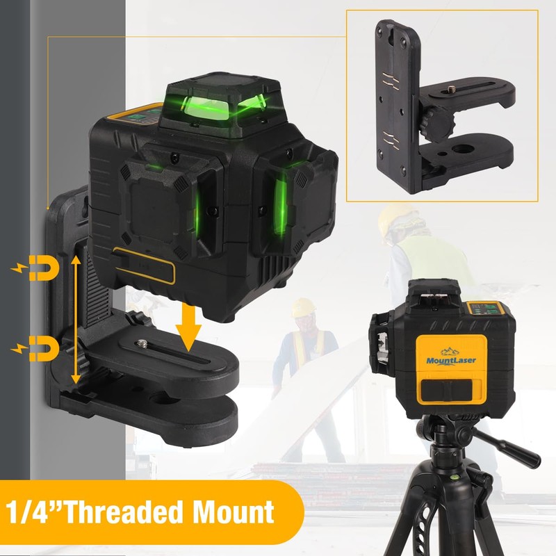 Mountlaser Laser Level 360 Self Leveling,3x360° Cross Line Laser for