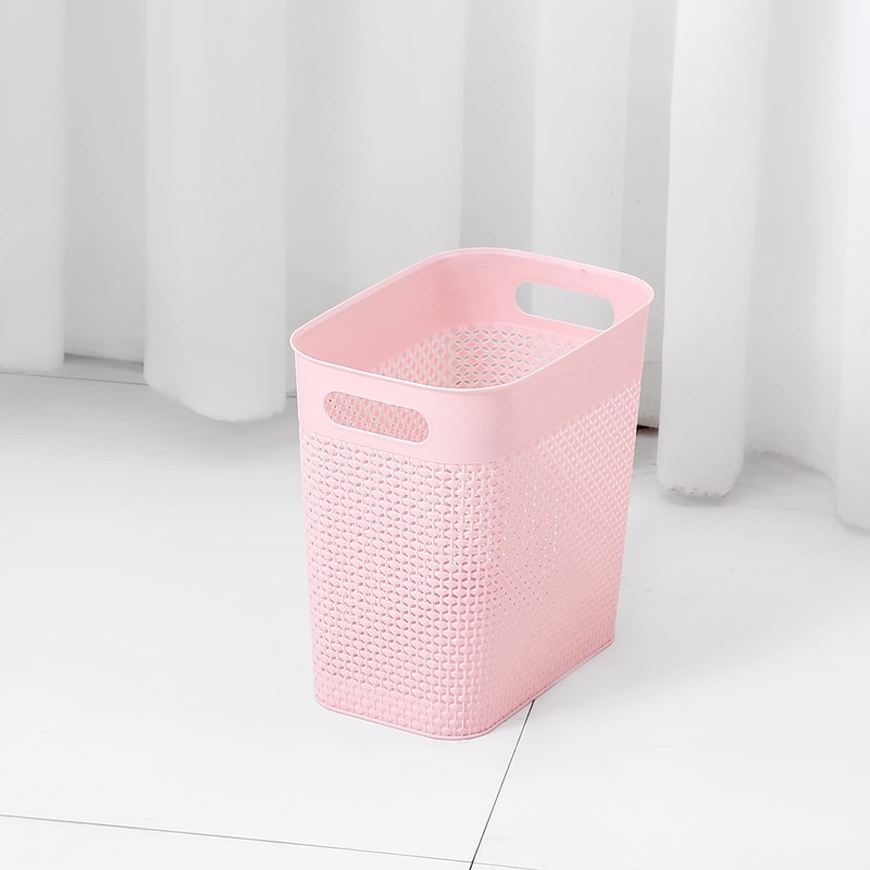 Plastic Trash Can Wastebasket, Garbage Container Basket for Bathrooms, Kitchens,