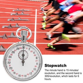 ANKROYU J12001 Stopwatch, Stainless Steel Sports Chronograph, Mechanical Stopwatch, Time Measurement Tool, Teaching Stopwatch for Sports Competitions